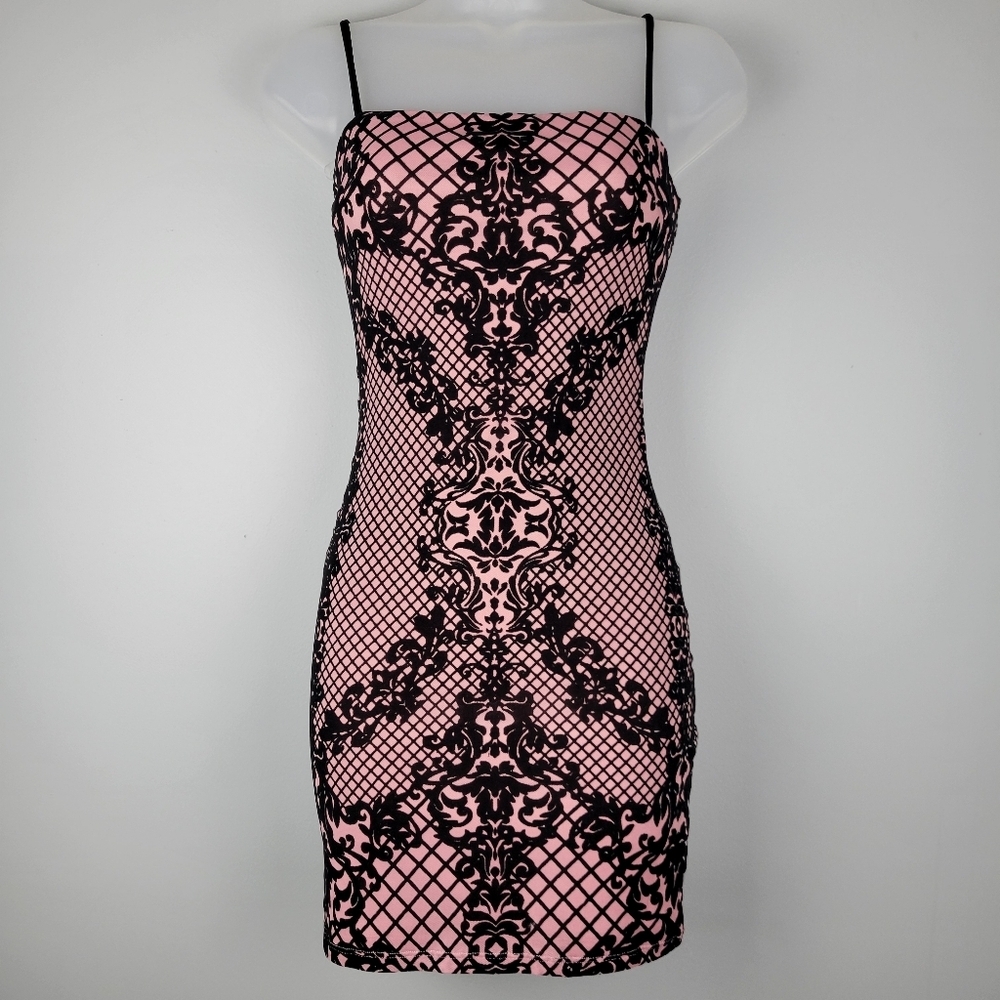 NWT Windsor Size S Velvet Scroll Mesh Mini Dress